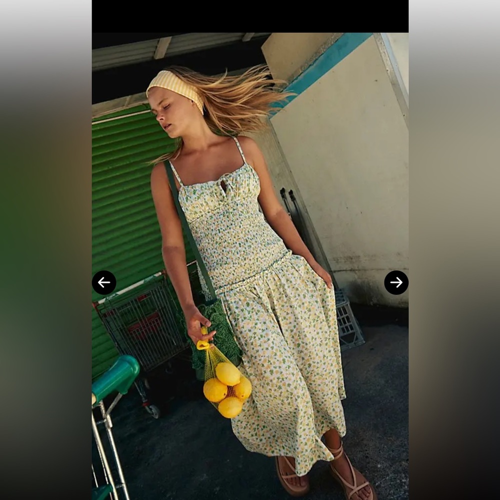 Free People Yellow Green Floral Maxi Dress - Picture 2 of 6